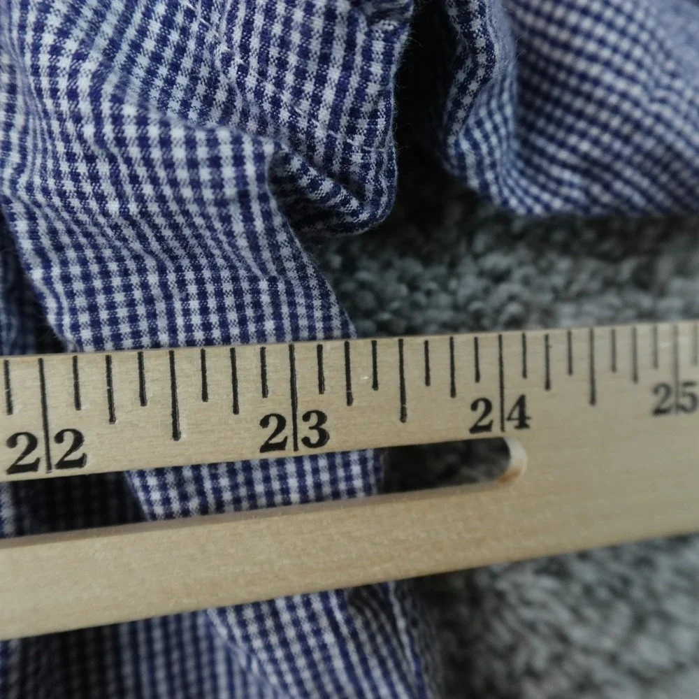 Banana Republic Shirt Mens XL Blue Micro Gingham Check Seersucker Button Up Top